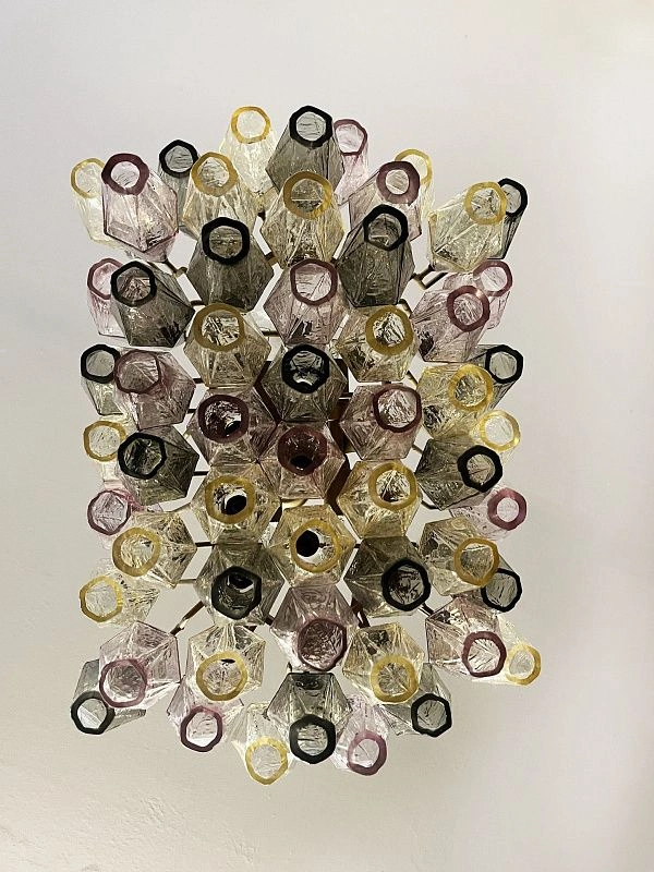 Винтажная люстра Murano Chandelier 56 Multicolored Poliedri Glass