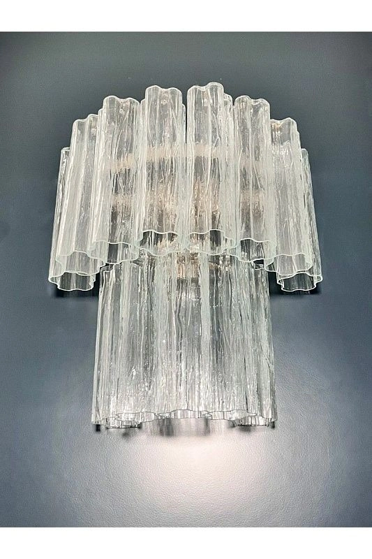 Настенный светильник Murano Wall Lamp 13 Clear Glass Tubes