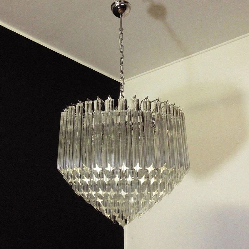 Винтажная люстра Murano Chandelier 163 Clear Prism Glasses