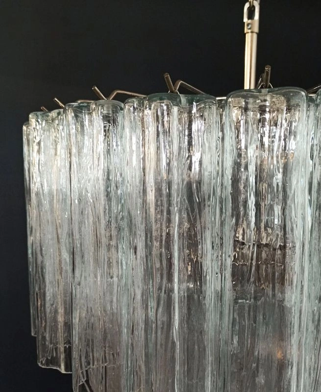 Винтажная люстра Murano Chandelier 52 Clear Glass Tubes