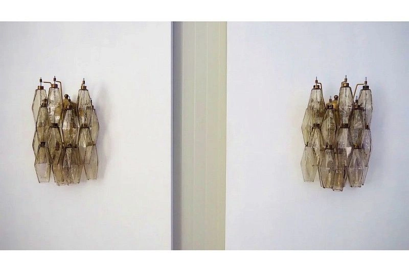 Настенный светильник Murano Wall Lamp 17 Smoke Poliedri Glass