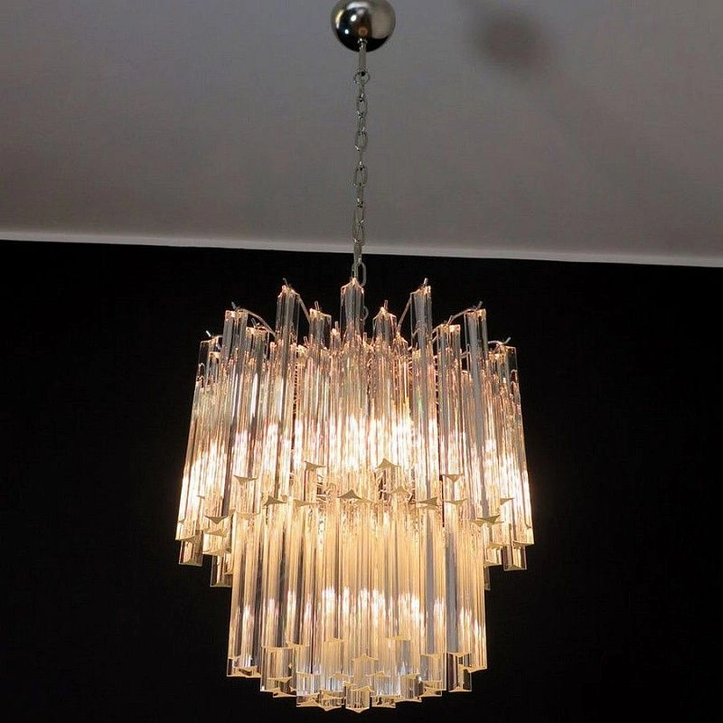 Винтажная люстра Murano Chandelier 107-1 Clear Prism Glasses