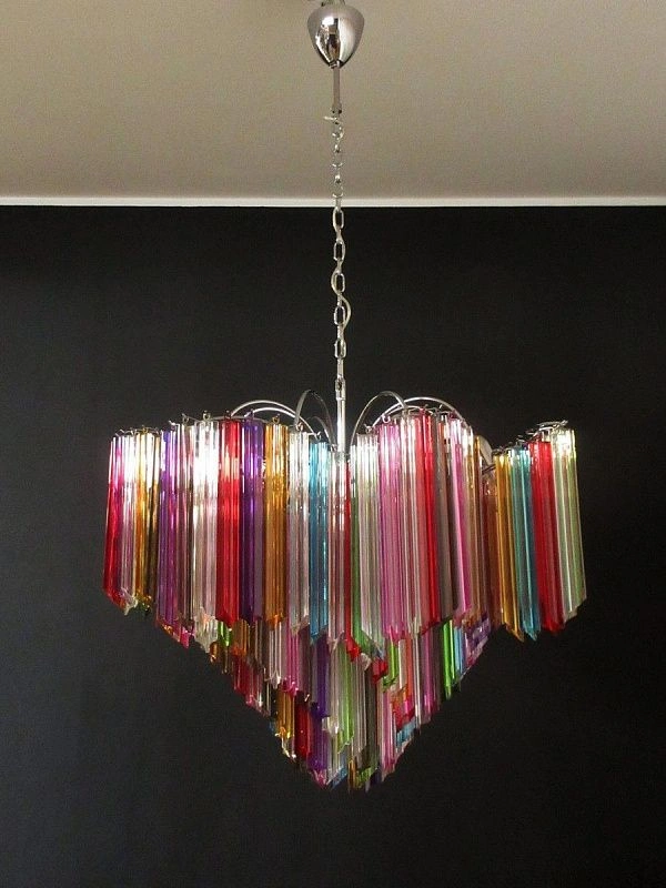 Винтажная люстра Murano Chandelier 200-1 Multicolored Prism Glasses