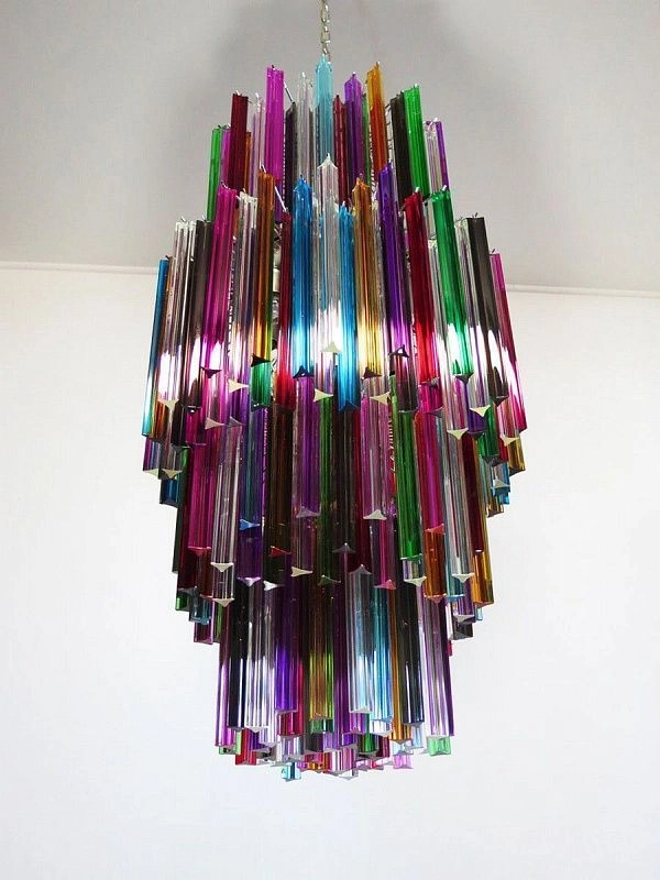 Винтажная люстра Murano Chandelier 242-1 Multicolored Prism Glasses