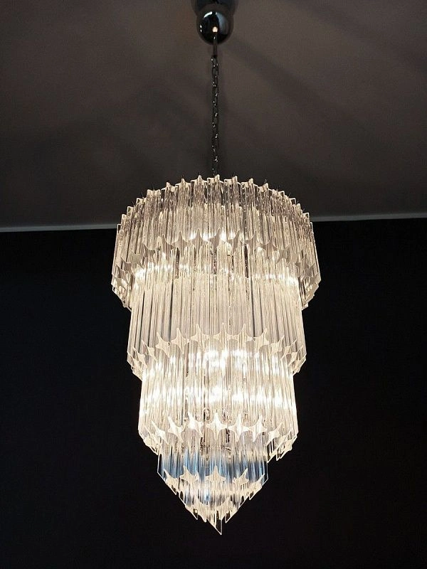 Винтажная люстра Murano Chandelier 112 Clear Prism Glasses