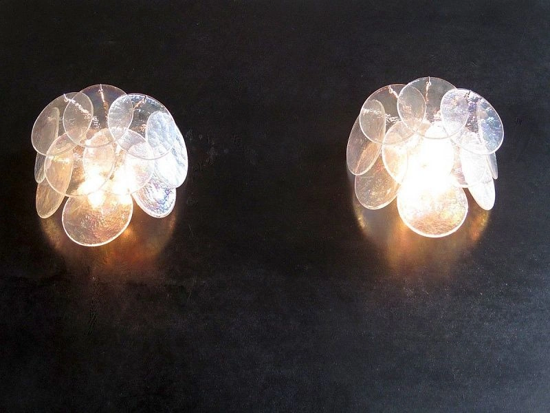 Настенный светильник Murano Wall Lamp 10 Iris Clear Disk Glass