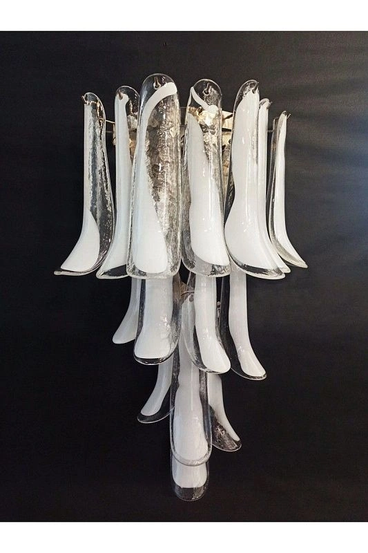 Настенный светильник Murano Wall Lamp 16 White Petal Glass