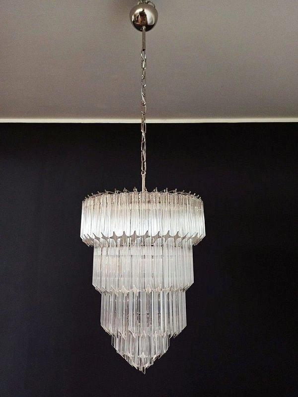 Винтажная люстра Murano Chandelier 112 Clear Prism Glasses