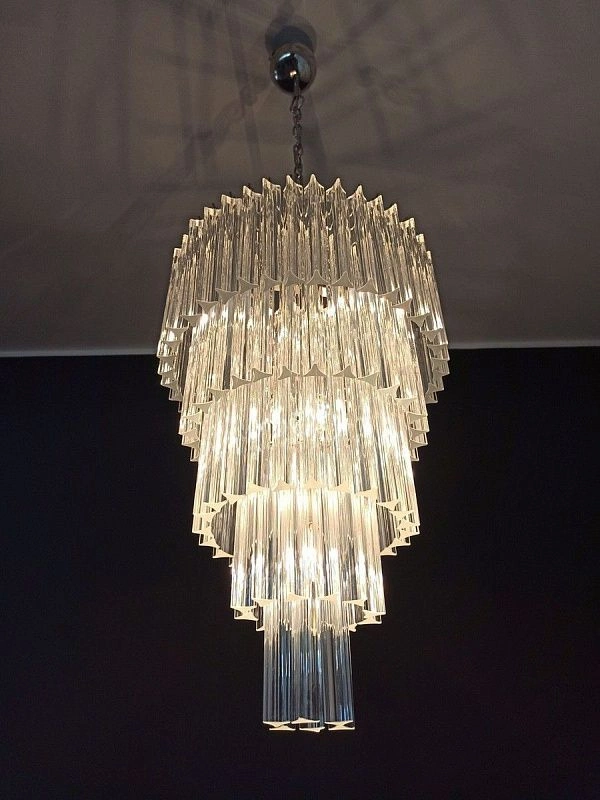 Винтажная люстра Murano Chandelier 111 Clear Prism Glass