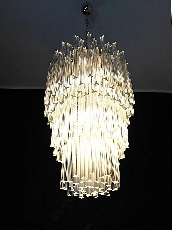 Винтажная люстра Murano Chandelier 187 Clear Prism Glass