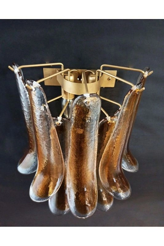 Настенный светильник Murano Wall Lamp 10 Yellow Petal Glass