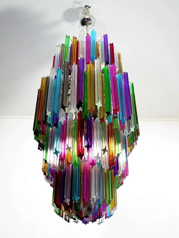 Винтажная люстра Murano Chandelier 242 Multicolored Prism Glass