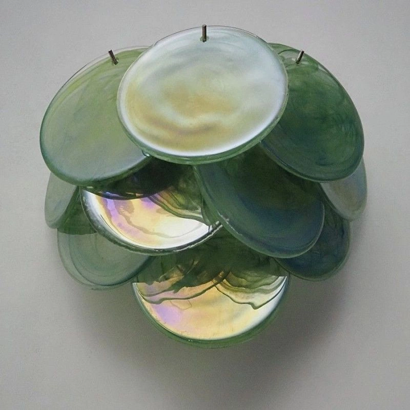 Настенный светильник Murano Wall Lamp 10 Alabaster Green Disk Glass