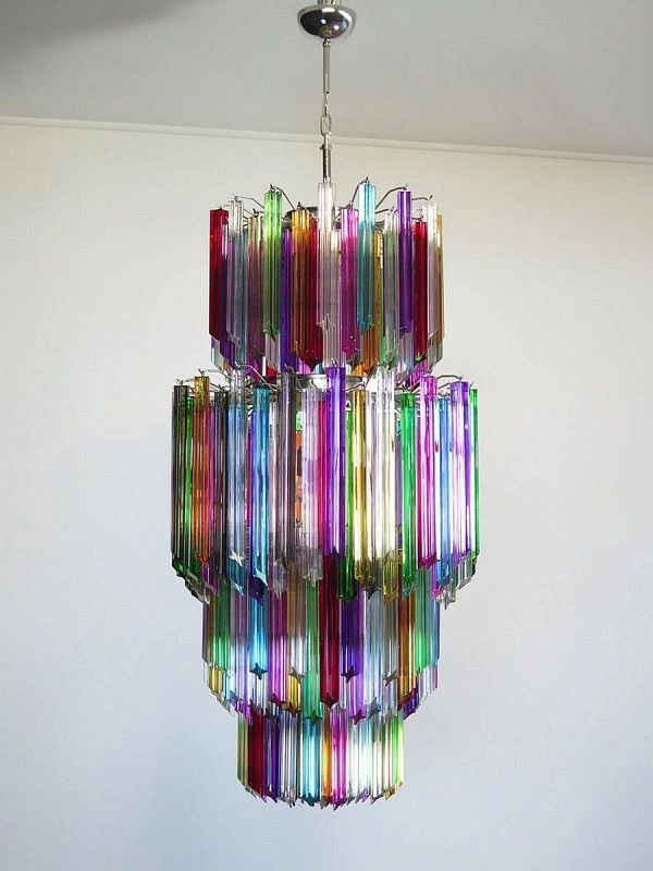 Винтажная люстра Murano Chandelier 242 Multicolored Prism Glass