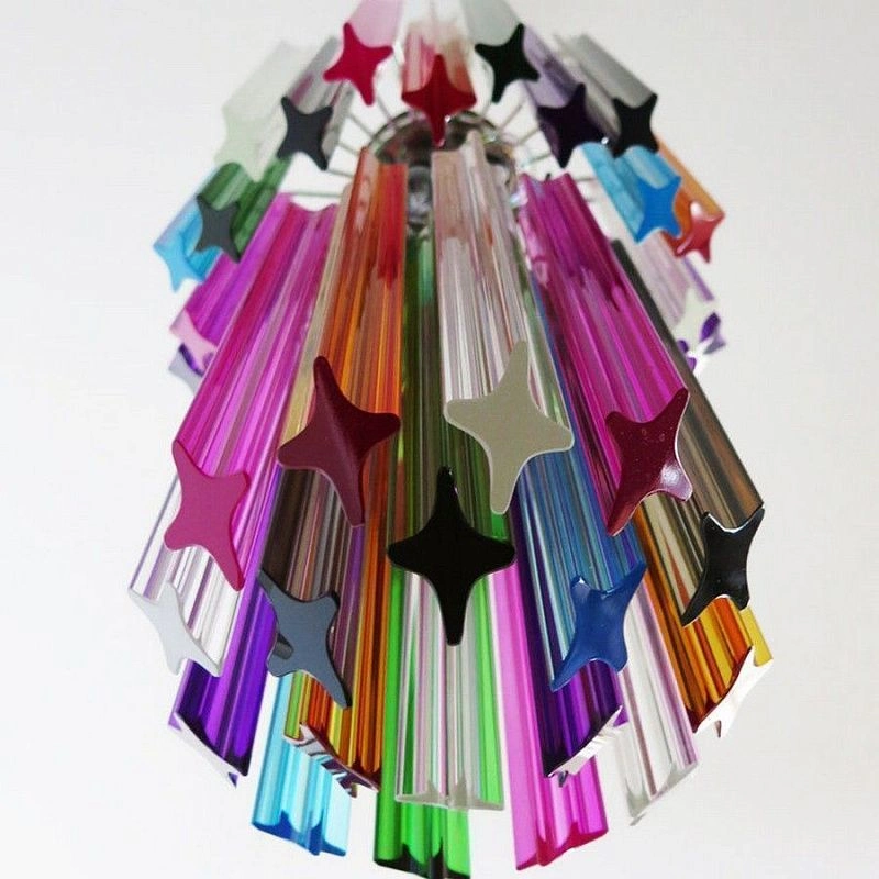 Винтажная люстра Murano Chandelier 46 Multicolored Prism Glass