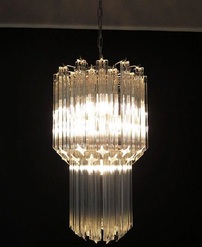 Винтажная люстра Murano Chandelier 46 Clear Prism Glass