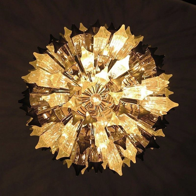 Винтажная люстра Murano Chandelier 184 Clear and Smoky Prism Glass