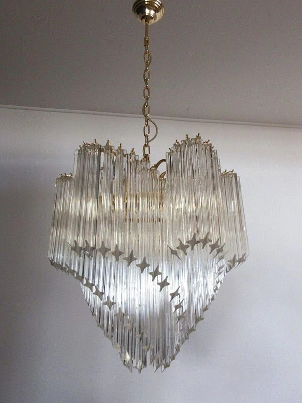 Винтажная люстра Murano Chandelier 114 Clear Prism Glass