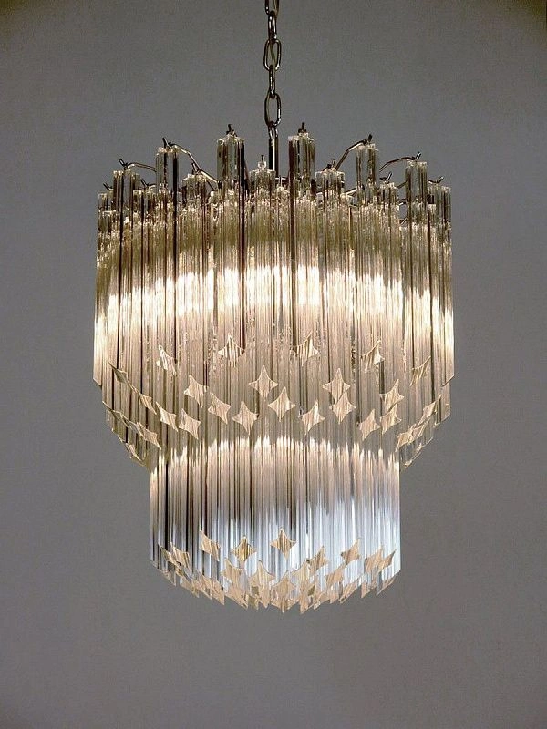 Винтажная люстра Murano Chandelier 107 Clear Prism Glass