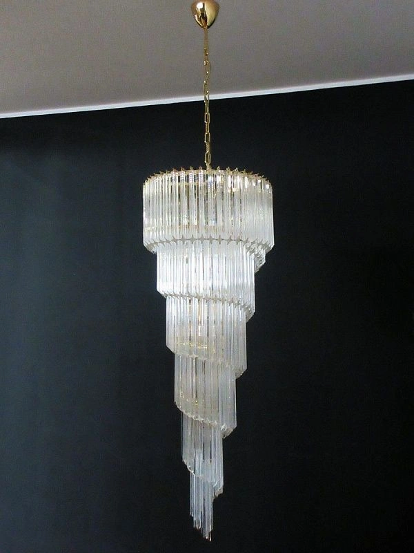 Винтажная люстра Murano Chandelier 166 Clear Prism Glass
