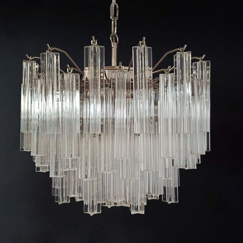 Винтажная люстра Murano Chandelier 107-2 Clear Prism Glasses