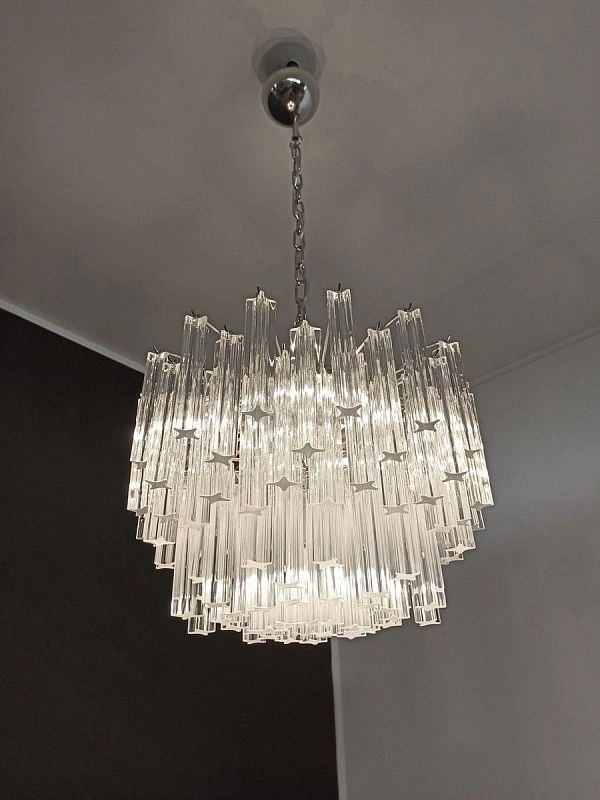 Винтажная люстра Murano Chandelier 107-2 Clear Prism Glasses