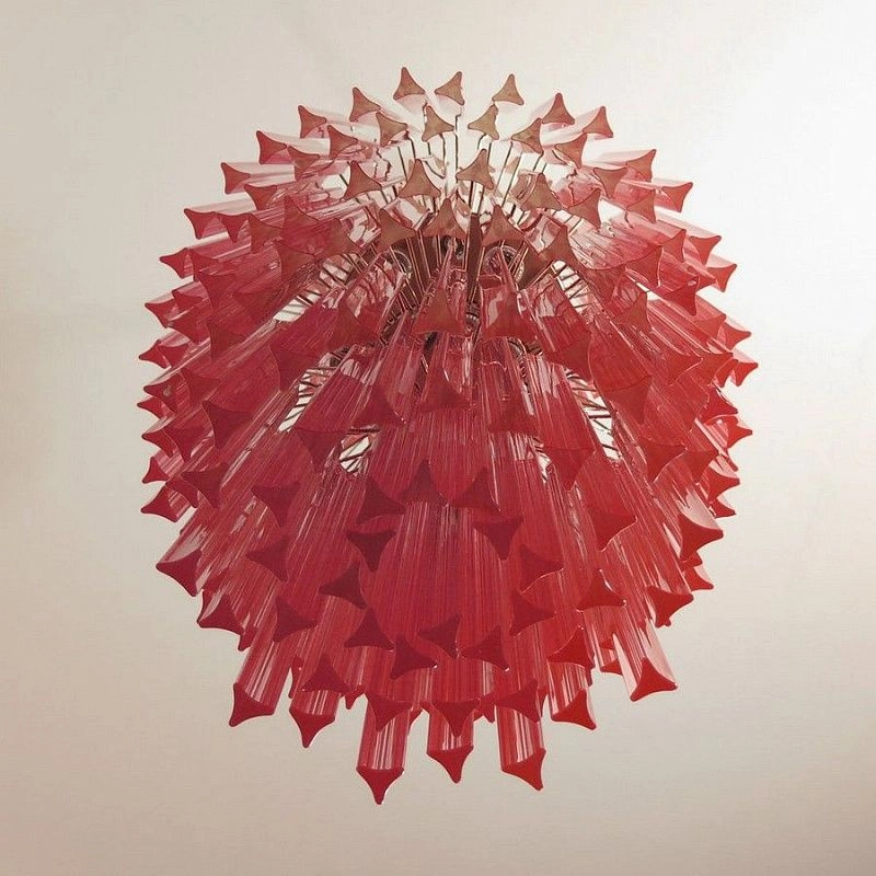 Винтажная люстра Murano Chandelier 242 Pink Prism Glass