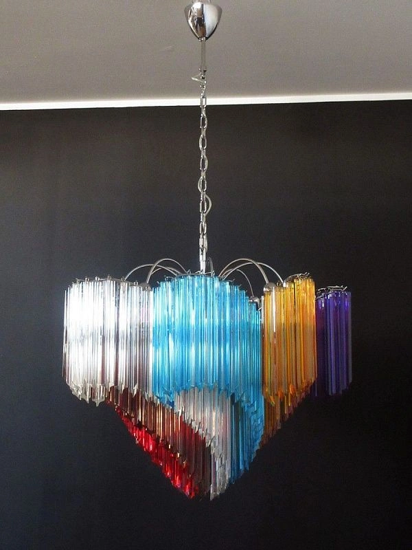 Винтажная люстра Murano Chandelier 200 Multi-Colored Prism Glass