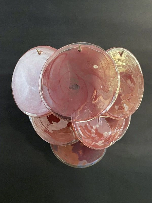 Настенный светильник Murano Wall Lamp 10 Alabaster Pink Disk Glass
