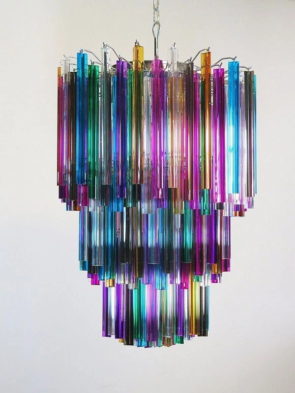 Винтажная люстра Murano Chandelier 187 Multicolored Prism Glass
