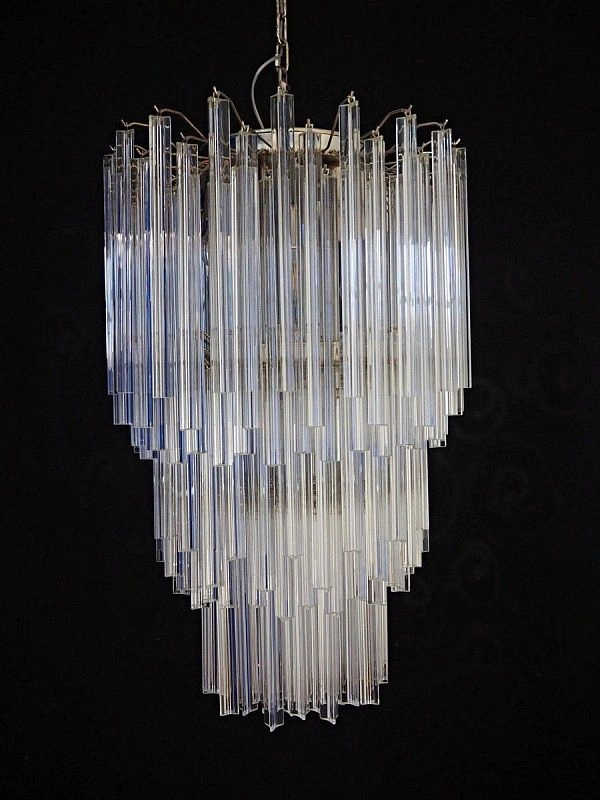 Винтажная люстра Murano Chandelier 187 Clear Prism Glass