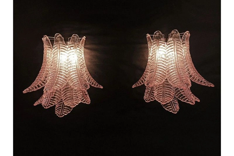 Настенный светильник Murano Wall Lamp 10 Pink Felchi Glass