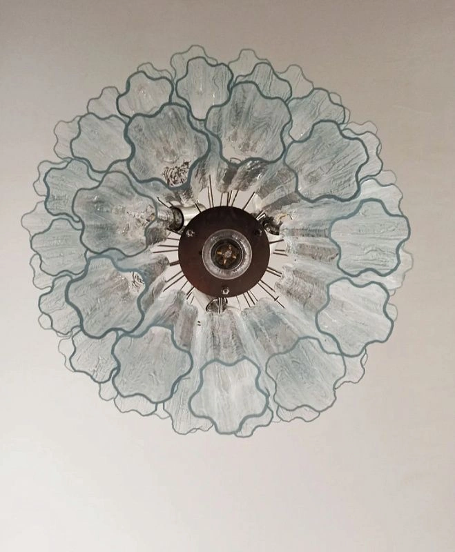 Винтажная люстра Murano Chandelier 52 Clear Glass Tubes