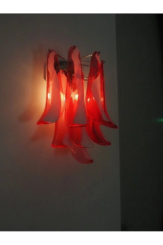 Настенный светильник Murano Wall Lamp 10 Red Petal Glass