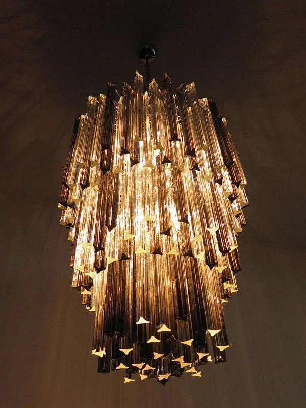 Винтажная люстра Murano Chandelier 184 Clear and Smoky Prism Glass