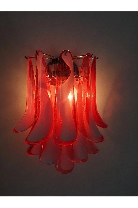 Настенный светильник Murano Wall Lamp 10 Red Petal Glass
