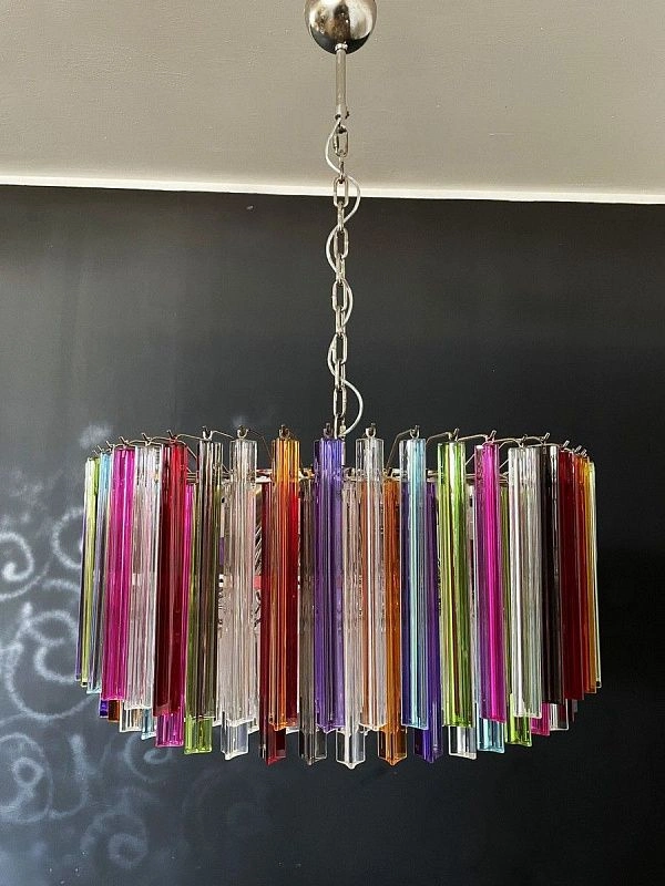 Винтажная люстра Murano Chandelier 265 Multicolored Prism Glass