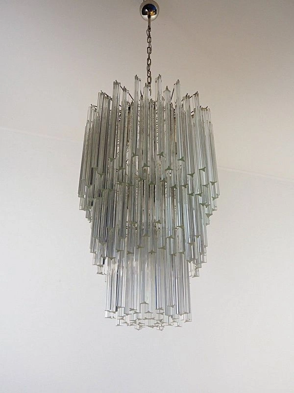 Винтажная люстра Murano Chandelier 187 Clear Prism Glass