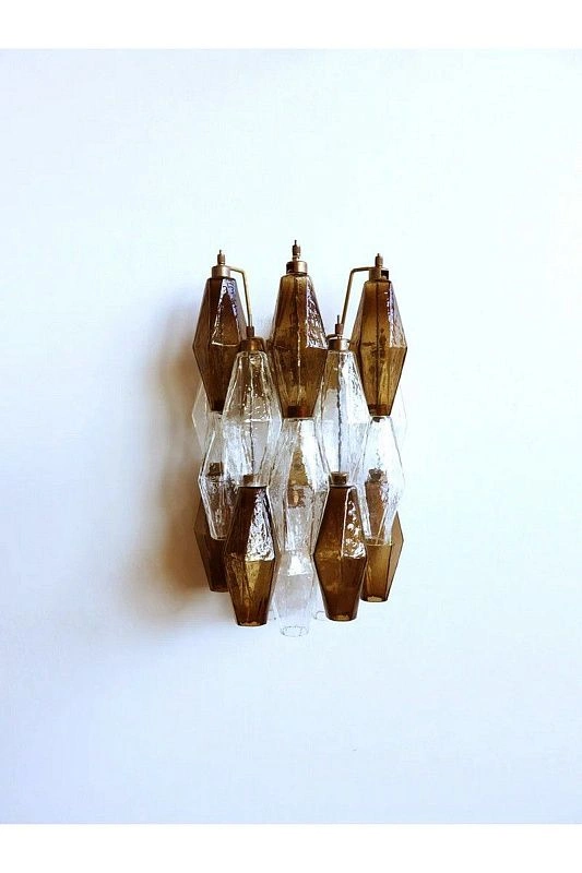 Настенный светильник Murano Wall Lamp 17 Smoke-Finished Poliedri Glass