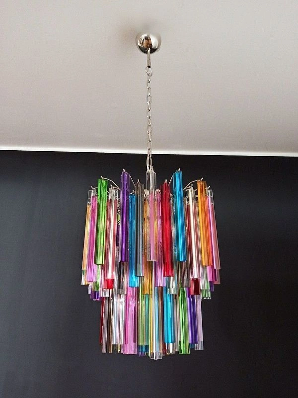 Винтажная люстра Murano Chandelier 107-1 Multicolored Prism Glasses