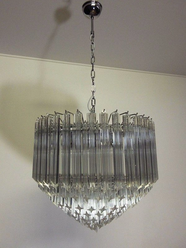 Винтажная люстра Murano Chandelier 163 Clear Prism Glasses