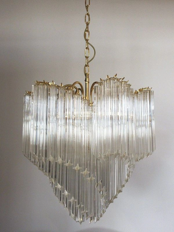 Винтажная люстра Murano Chandelier 114 Clear Prism Glass