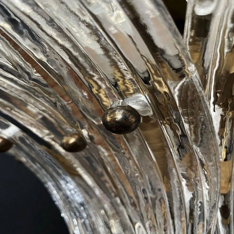 Винтажная люстра Murano Chandelier 163 Clear Palmette Glass
