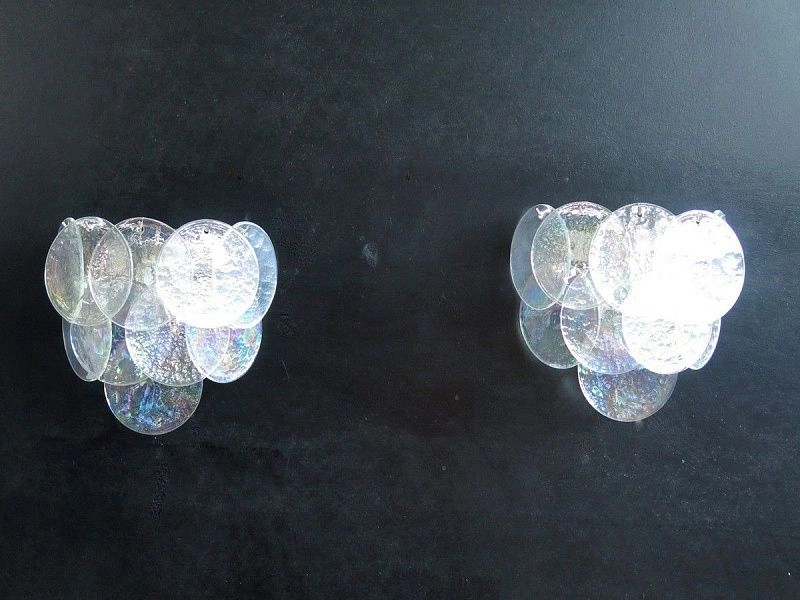 Настенный светильник Murano Wall Lamp 10 Iris Clear Disk Glass