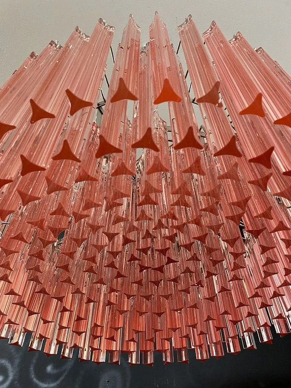 Винтажная люстра Murano Chandelier 265-1 Pink Prism Glass