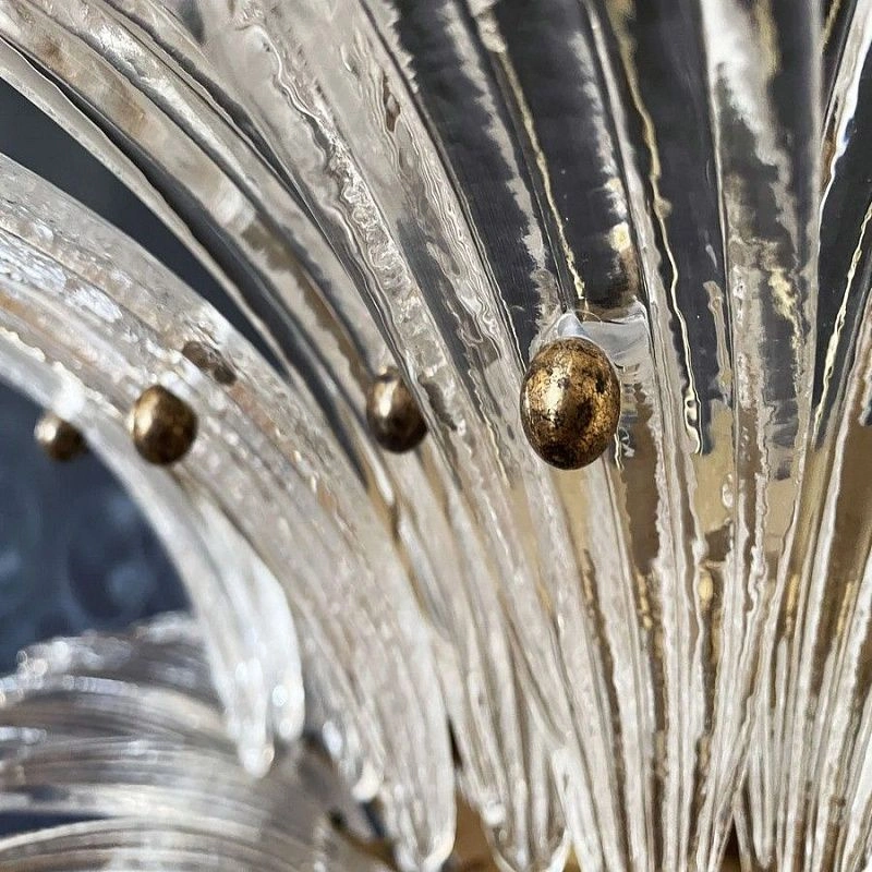 Винтажная люстра Murano Chandelier 104 Clear Palmette Glass