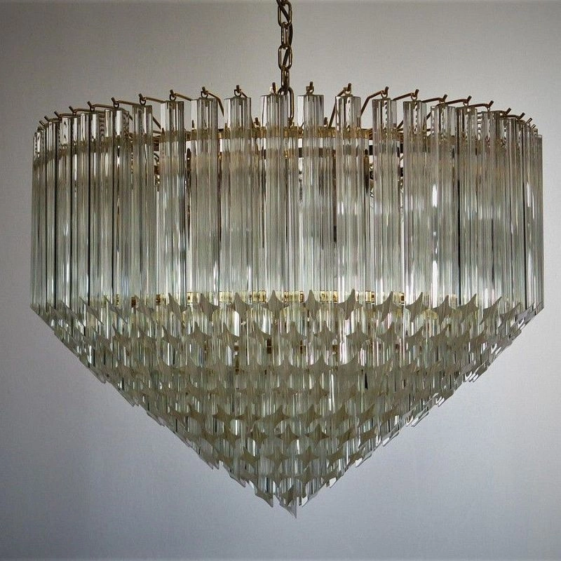 Винтажная люстра Murano Chandelier 265 Clear Prism Glasses