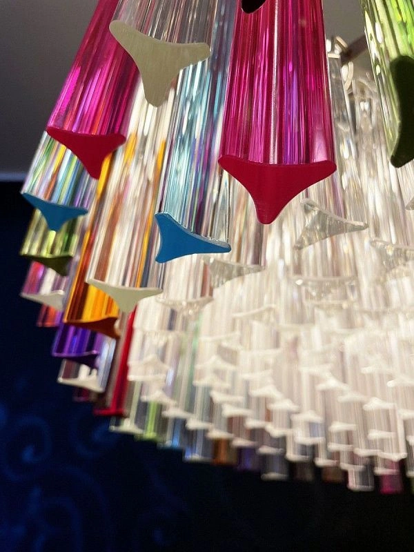 Винтажная люстра Murano Chandelier 265 Multicolored Prism Glass