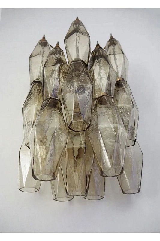 Настенный светильник Murano Wall Lamp 17 Smoke Poliedri Glass