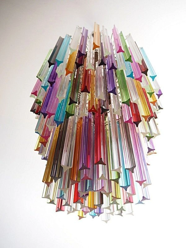 Винтажная люстра Murano Chandelier 187 Multicolored Prism Glass